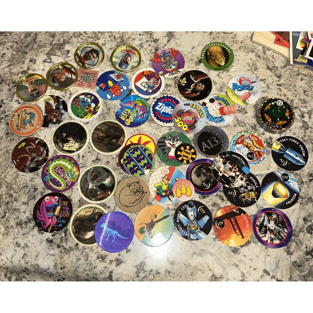 Vintage Large Lot of Assorted Pogs 90s With Slammers‎ B3